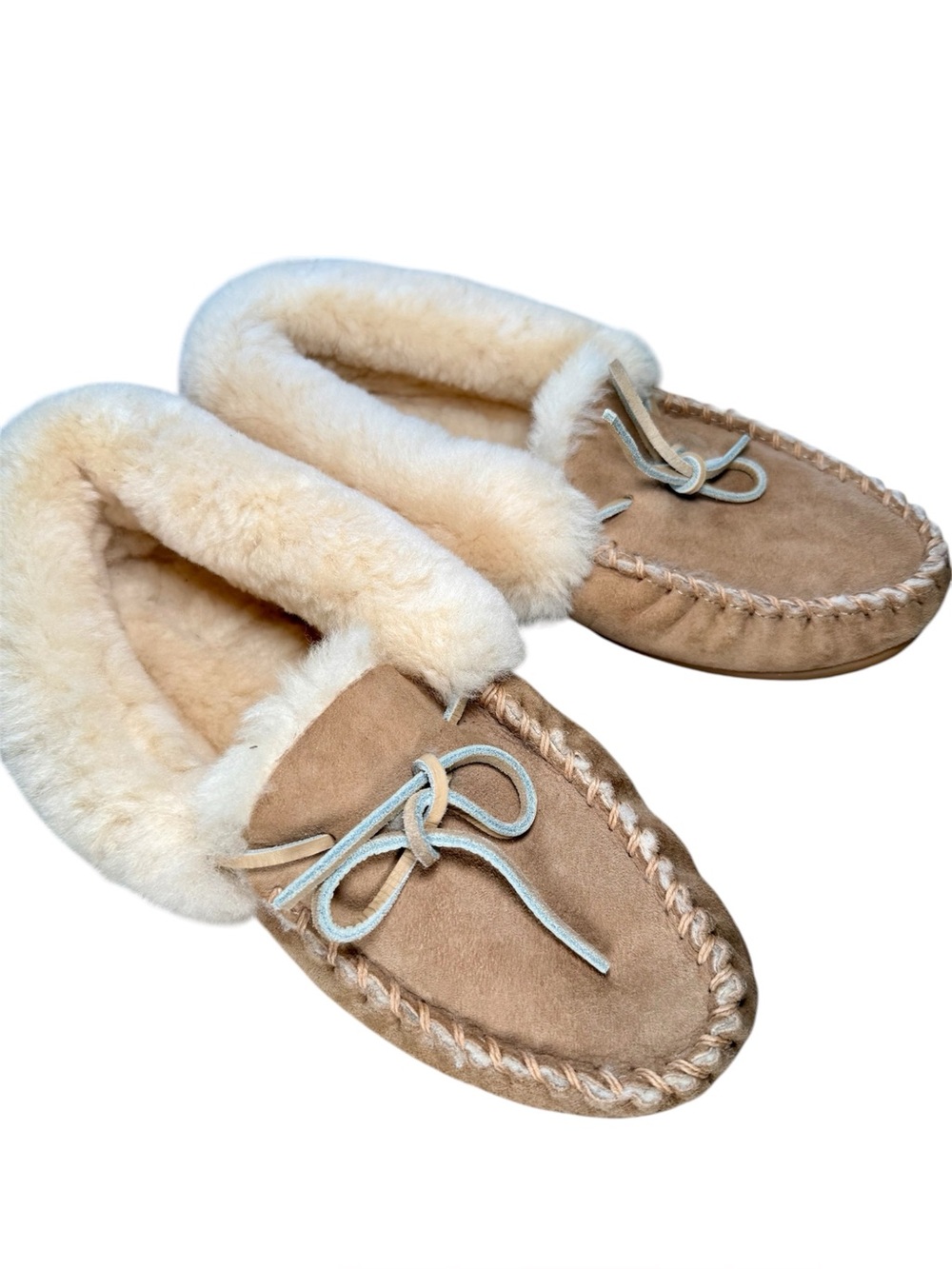 L.L. Bean Wicked Good Shearling-Lined Moccasin Slippers NWOT size 9